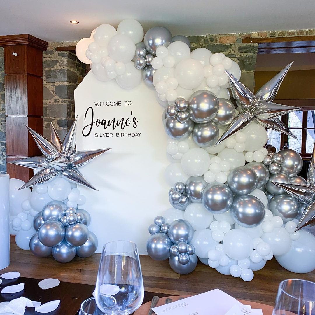 White Balloons In Different Sizes 5 10 12 18Inch-134Pcs Matte White Balloons For Garland Arch