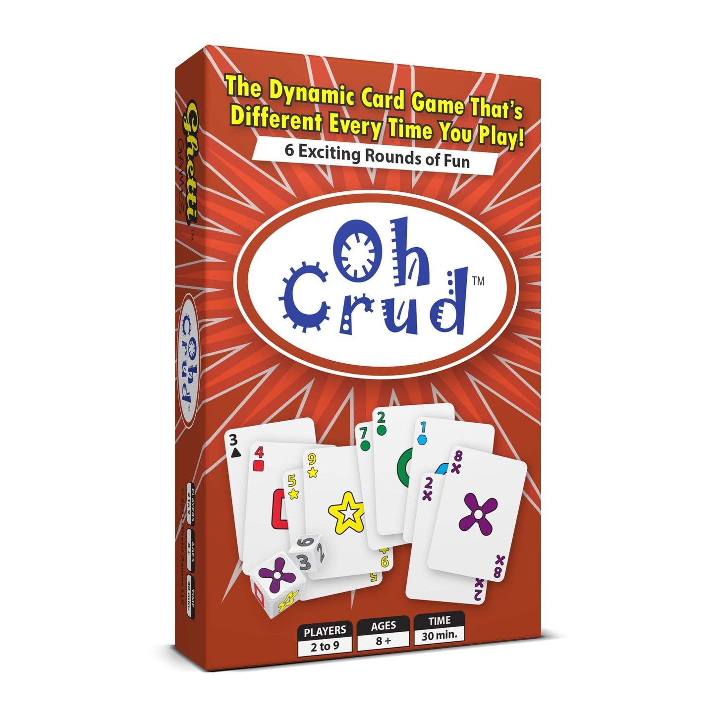 Oh Crud Card And Dice Game, Family Game For 2-6 Players, Adults, Teens, Kids, Easy-To-Learn, Strategy, Great For Friends And Families - Ghetti Games