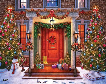 White Mountain Christmas Puzzles 1000 Pieces Winter Theme Jigsaw Puzzle For Adults And Family - Christmas Lights