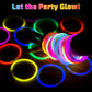 HONLYNE 500 Pcs Glow Sticks Bulk Party Pack, 8 Glow in the Dark Party Supplies, Glow in the Dark Light Up Sticks with Connecto
