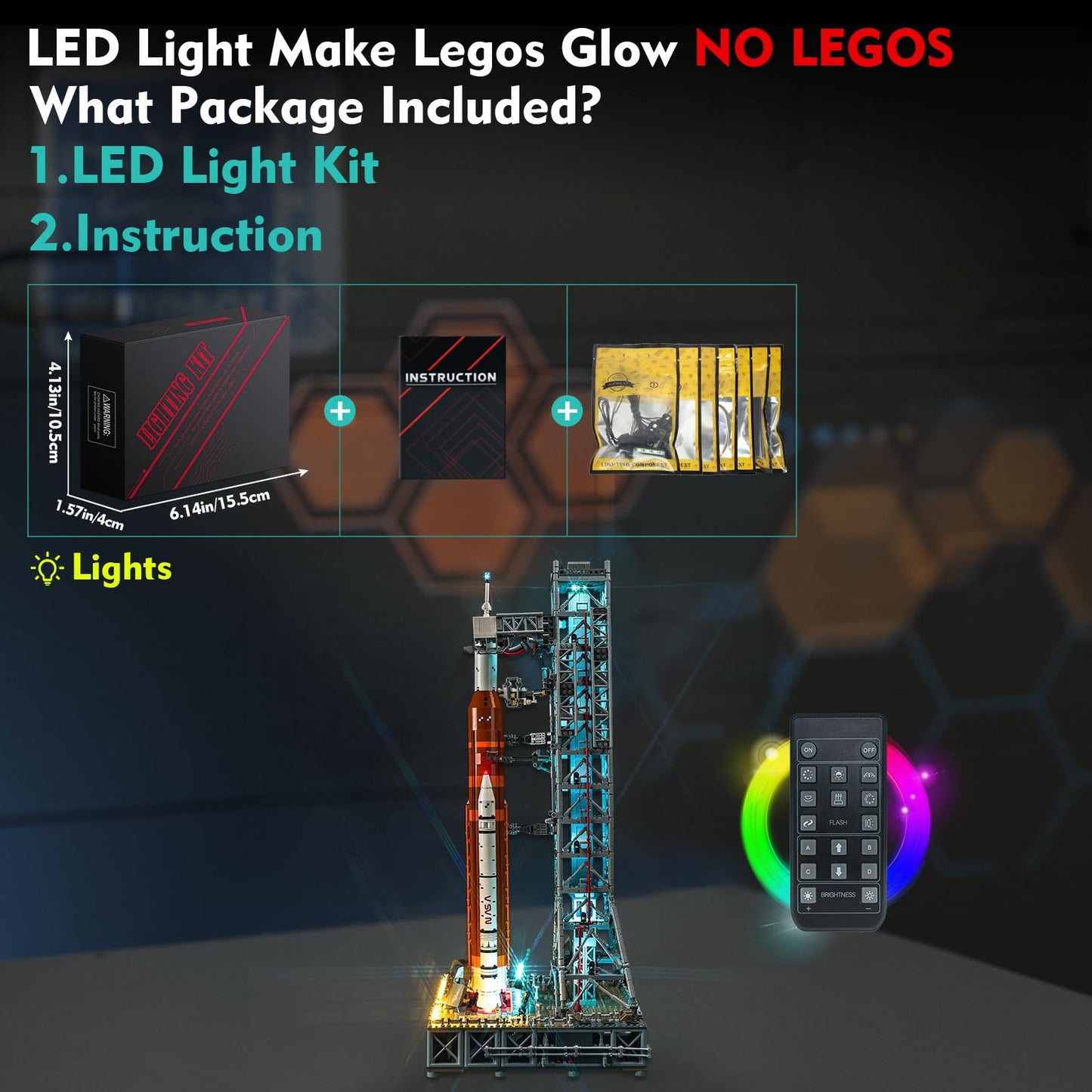 Locolee Led Light Kit Compatible With Lego Nasa Artemis Space Launch System 10341 (No Models Only Light) Creative Lighting Set A