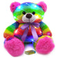 The Noodley Rainbow Lites Light Up Teddy Bear Stuffed Animal Plush Led Night Light Sleep Toy For Girls (16 Inch, Batteries Inclu