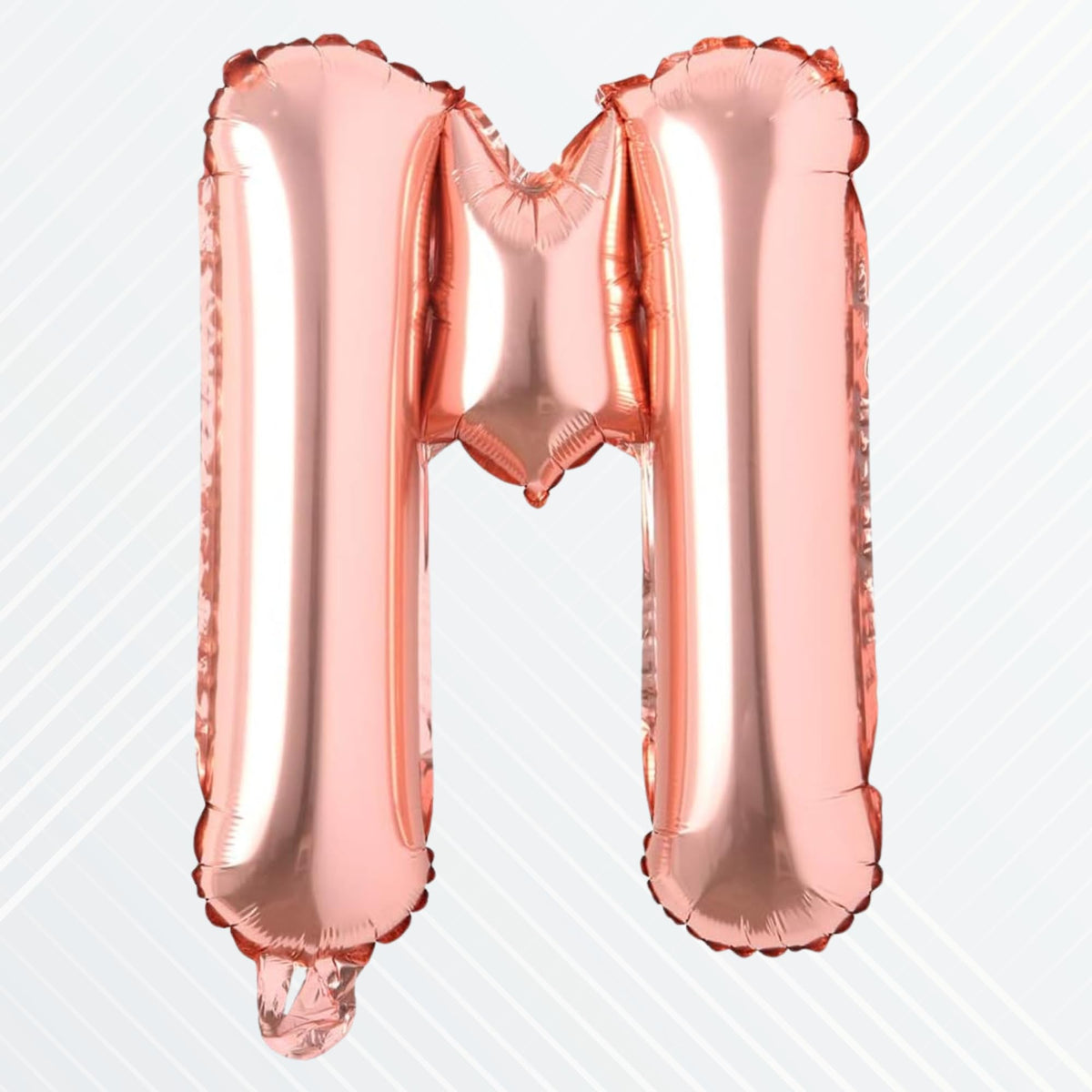Flyloons Rose Gold Alphabet Letter Foil Balloons for Name M Birthday Decoration Items, Anniversary, Baby Shower, Bachelorette, W