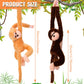 Chivao 2 Pcs Hanging Monkey Stuffed Animal, Monkey Plush With Hook And Loop Fasteners Hands Stuffed Monkey Toy For Birthday Part