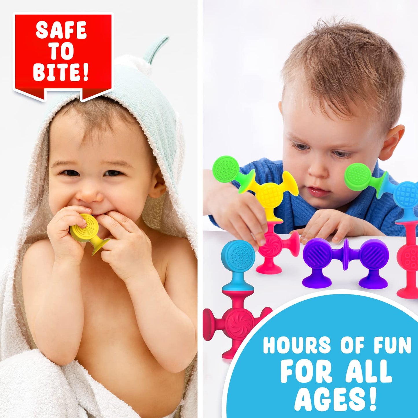 Textured Suction Bath Toys - 30 Pcs Silicone Baby And Toddler Sensory And Fine Motor Toys | Great For Autism/Add/Adhd | Christmas Stocking Stuffers | Indoor, Outdoor, And Travel Toy