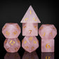 UDIXI Stone Dice Set D&D 7PCS Gemstone Dice Polyhedral DND Dice with Gift Case for Dungeons and Dragons Role Playing Games(Rose 