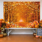 Fall Thanksgiving Photography Backdrop 7x5FT Autumn Natural Scenery Forest Maple Leaves Photo Backdrop for Thanksgiving Kids Adu