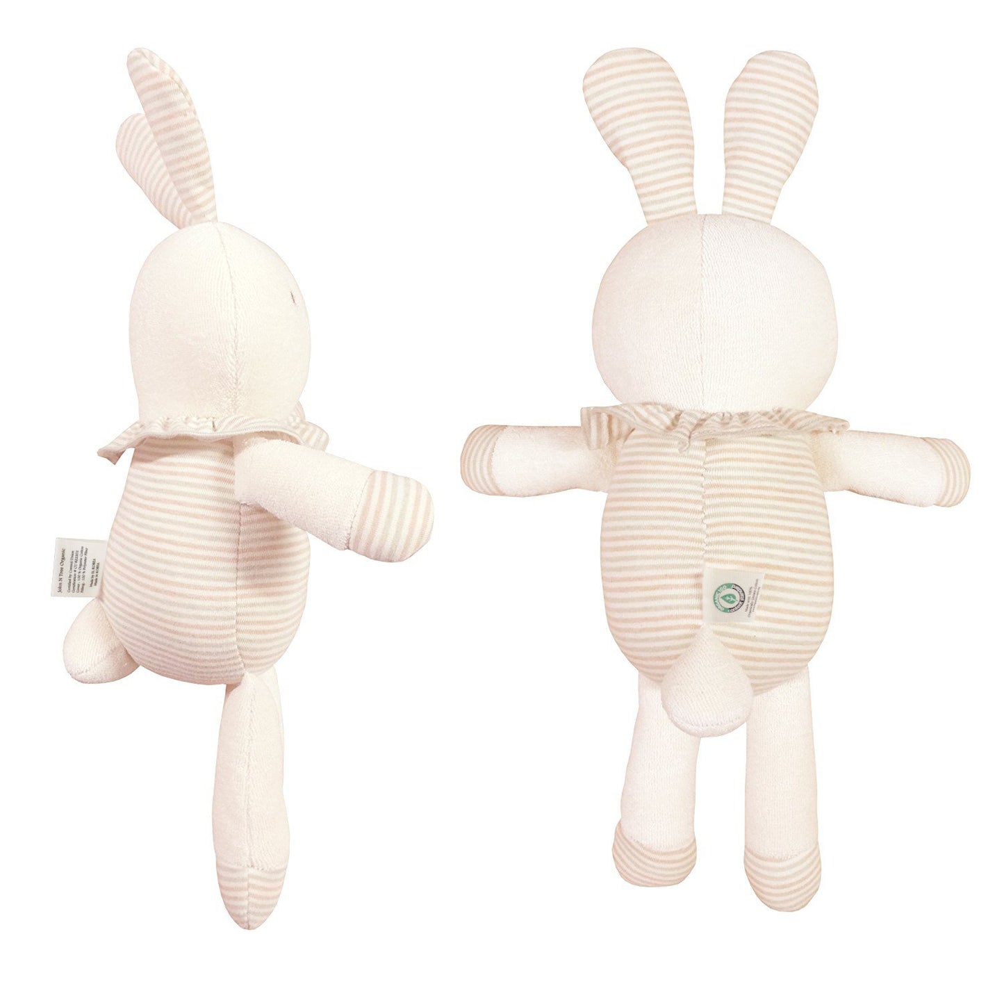JOHN N TREE Organic Cotton Baby Doll, 15.7" Attachment Toy, 100% Organic Material, Pillow Buddy for Infants