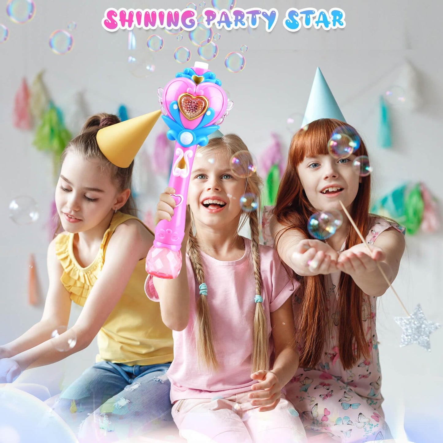 Beria Toys For Girls: Princess Toy Bubble Wand, Birthday Gifts For 3 4 5 6 7 8 Years Old Girl, Bubbles Machine Fairy Wands For K
