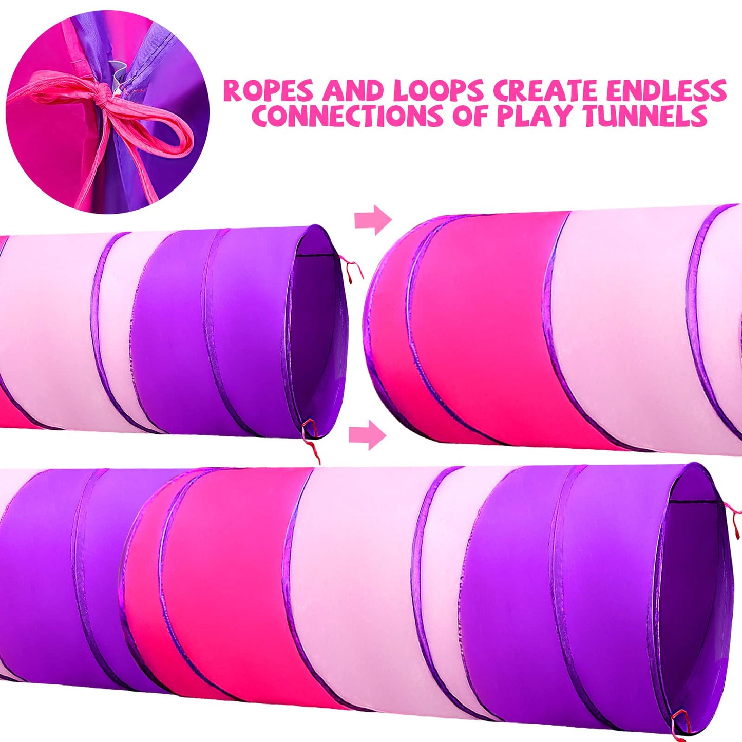 Kids Play Tunnel For Toddlers 1-3, Baby Crawling Toys For 1 2 3 4 Year Old Girl Boy Birthday Gift, 6 Foot Pop Up Tunnel, Indoor Outdoor Toddler Toys For Infant Children Or Dog