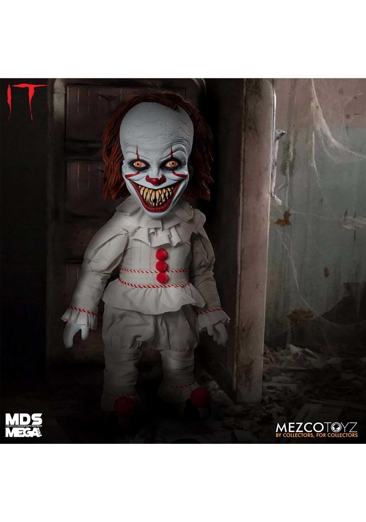 Mezco MDS Mega Scale IT Talking Sinister Pennywise Figure, Multi-colored, One Size, Model 43067IT, Plastic Material