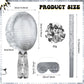 Aoriher Disco Ball Piata 12.6 x 12.6 x 3 Inch Disco Party Piata Mirror Disco Ball Piata Silver Foil Piata with Stick Mask Confet