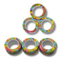 Four Brothers Colorful Magnetic Rings Fidget Toy Set For Stress Relief And Focus, Ideal For Adhd And Anxiety (Groovy Meadow) - 3