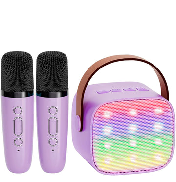 YLL Mini Kids Karaoke Machine, Purple 2 Mic, Karaoke Gifts for Girls & Boys Ages 3-12, Perfect Birthday & Easter Gift