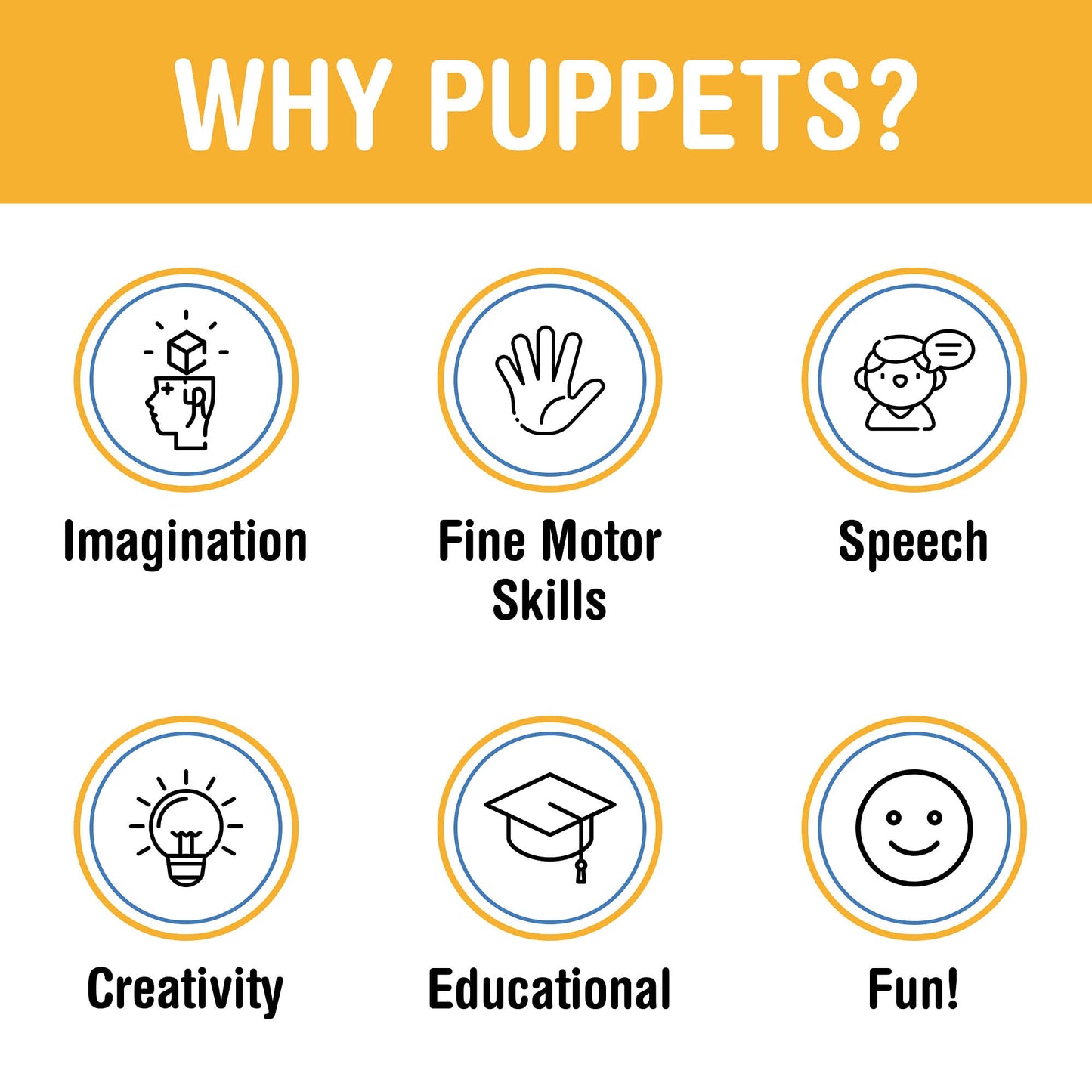 Silly Puppets 17" Animal Hand Puppet - White Polyester Blend - SP0014