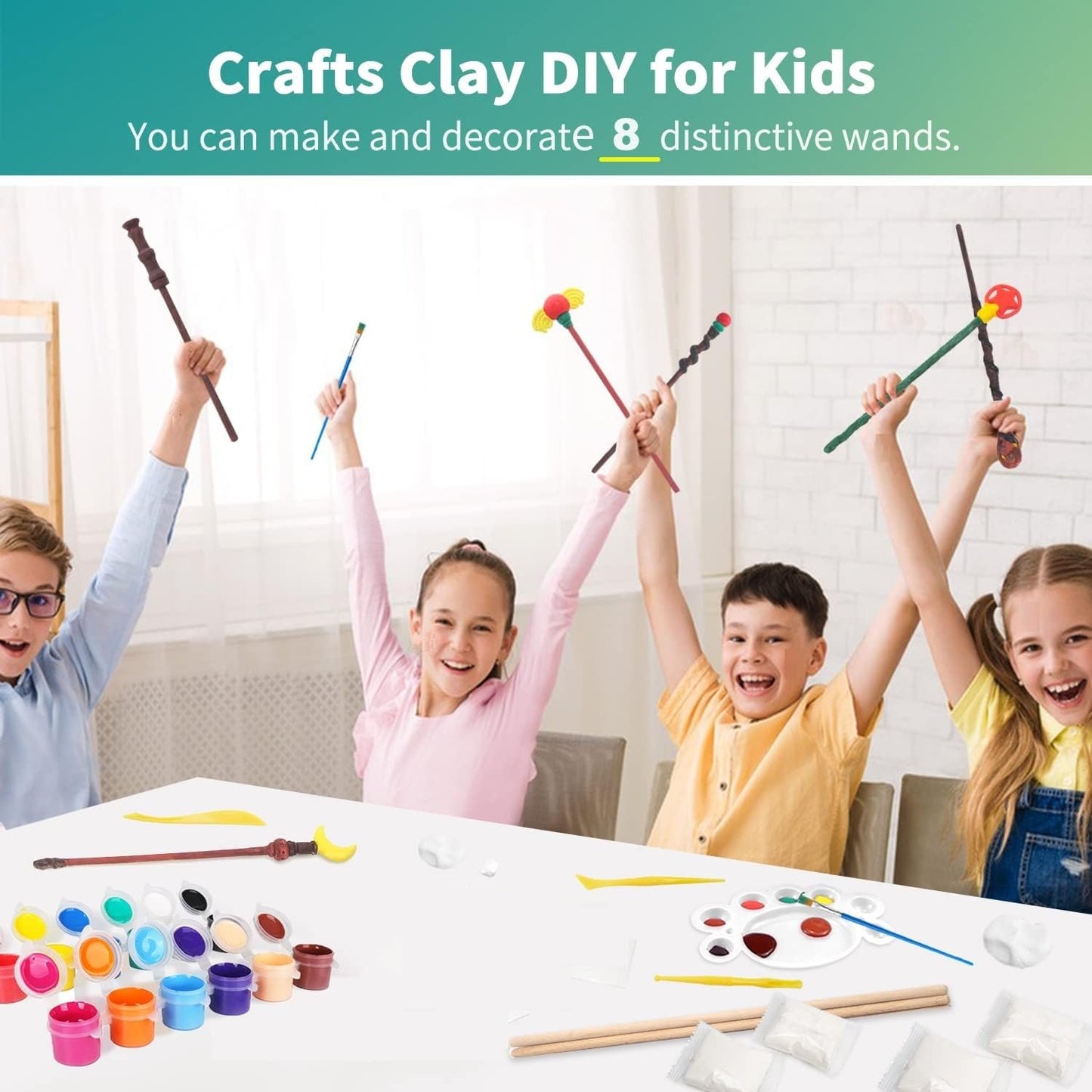 Col-Pary Magic Wand Making Kit, DIY Craft Painting Set,DIY Wand Making for Halloween Supplies,Kids Gift,Wizard Cosplay Birthday