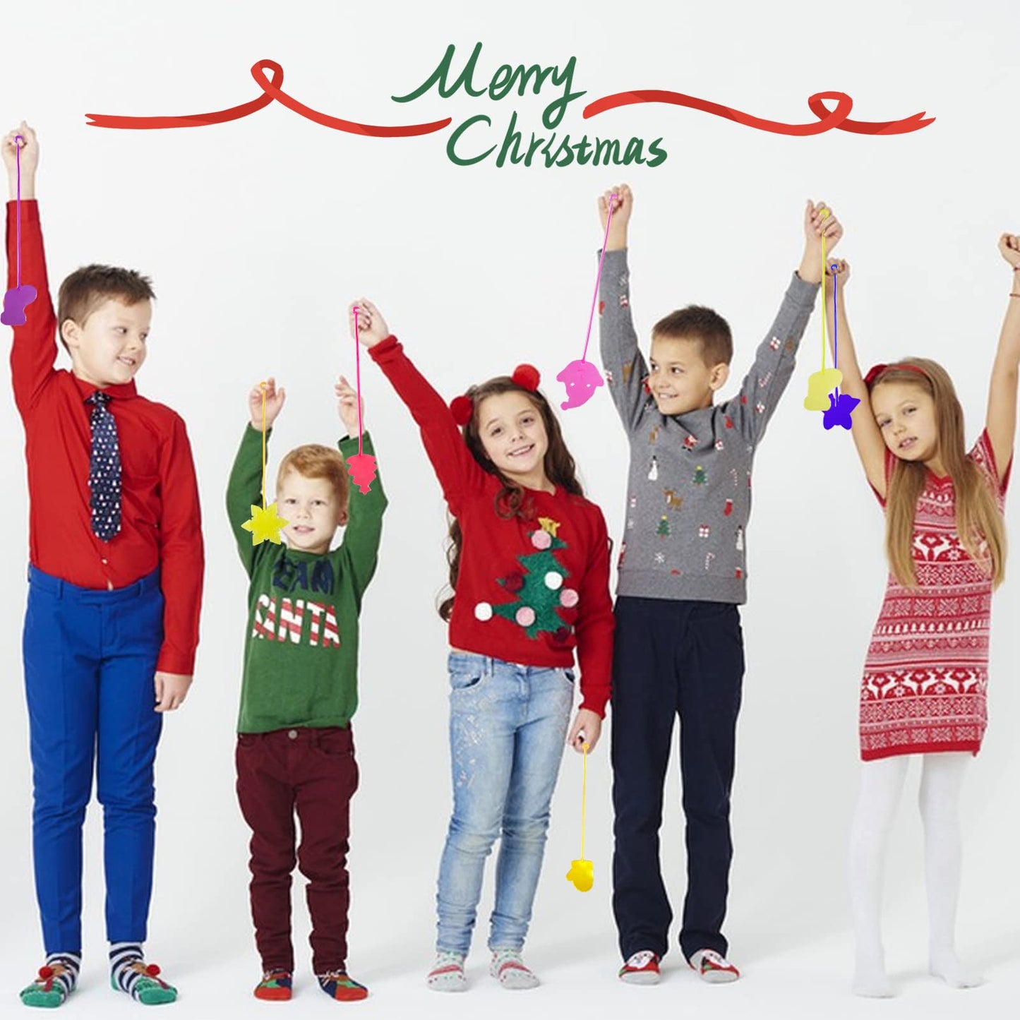 Mchochy 28pcs Christmas Sticky Hands Toys for Kids, X-mas Styles Stretchy Toys for Christmas Stocking Stuffers, Gifts, Pinata Fi