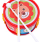 Toyfun Musical Drum For Kids Small Size With Strap And 2 Mallets Attractive Design Colour And Print May Vary