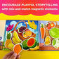 Quokka Travel Magnetic Puzzles For Toddlers 1-3 - 20+Pcs Fruits Game With Extra-Long Play Book - Fun Travel Game Toy For Kids Ag