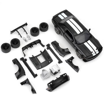 LOVEPOSELY Diecast Car Model 1:36 Dodge Challenger SRT Hellcat - Black Zinc Alloy DIY Kit for Kids
