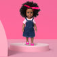 Ecore Fun 14.5" African Baby Girl Doll - Washable Silicone Toy, Black, 24 Inch, Ideal Gift for Kids