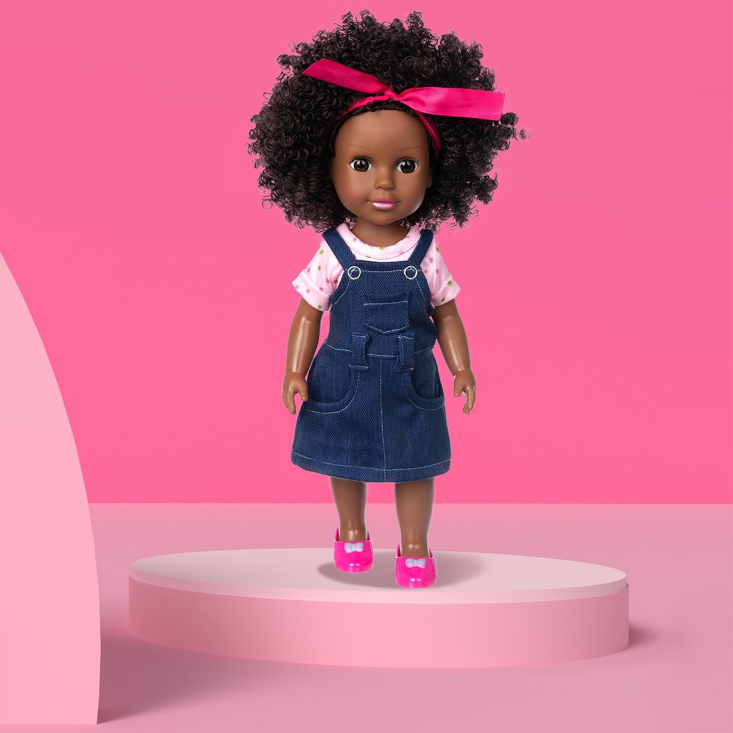 Ecore Fun 14.5" African Baby Girl Doll - Washable Silicone Toy, Black, 24 Inch, Ideal Gift for Kids