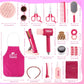 Gagaku Pretend Hair Salon Toys For Girls,Pretend Makeup For Toddlers Dress Up Beauty Salon Set Stylist Kit With Hair Dryer Apron