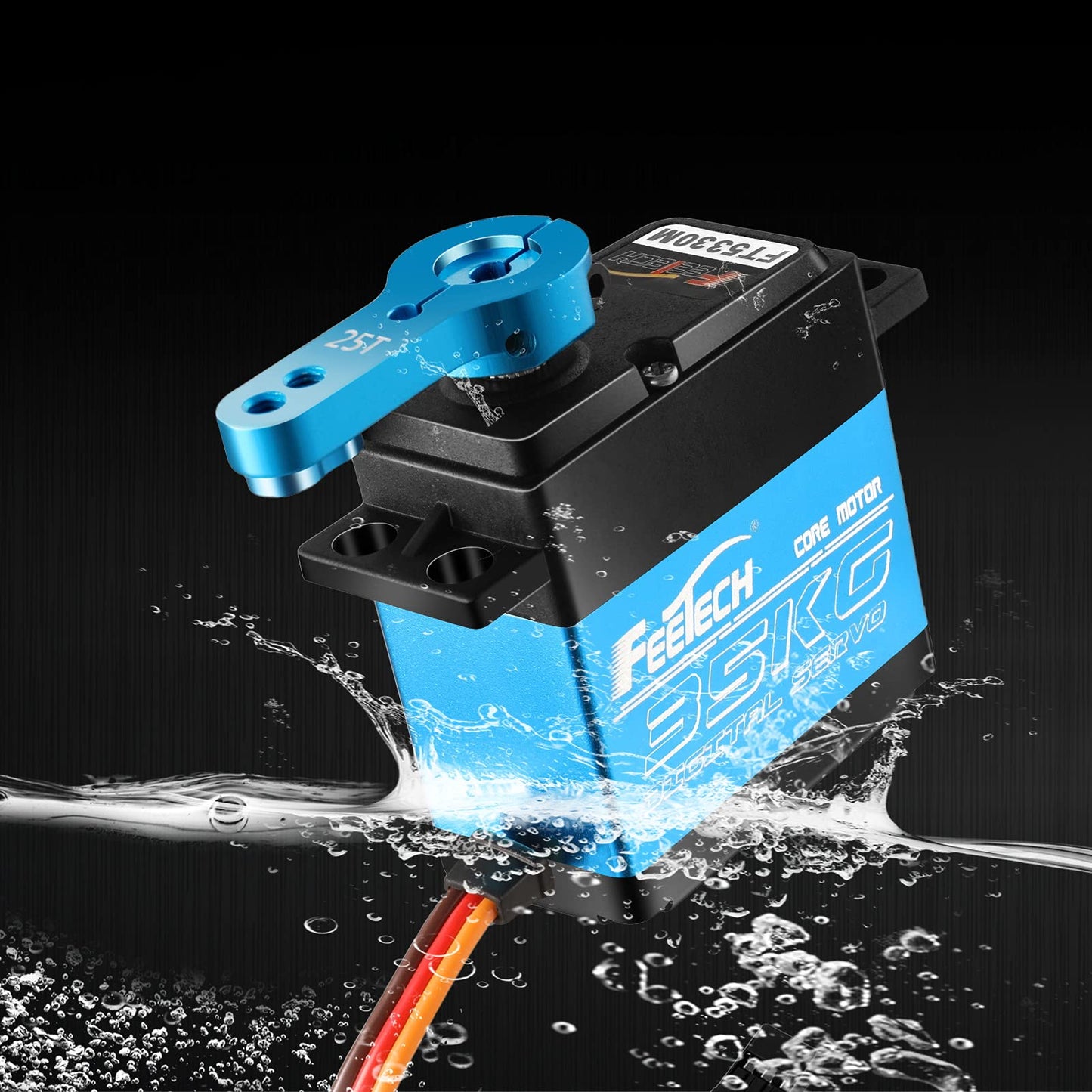 FEETECH 35KG Servo Motor 7.4V High Voltage Waterproof High Torque RC Servo Full Metal Gear Digital Servo, Aluminium Case, Contro