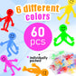 Poplay 60Pcs Smile Face Bendable Man, Stretchy Figures Party Favors Gooey Bendy Fidget Toys For Stress Relief, Easter Egg Fillers, Classroom Exchange Prizes