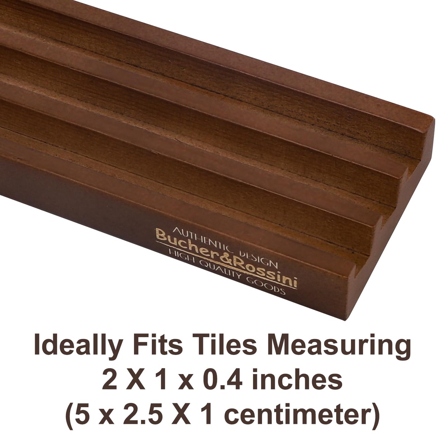 Bucher&Rossini Domino Racks - 4-Pack Nut Brown Wooden Holders for Mexican Train & Mahjoon Games