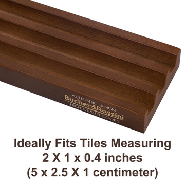 Bucher&Rossini Domino Racks - 4-Pack Nut Brown Wooden Holders for Mexican Train & Mahjoon Games