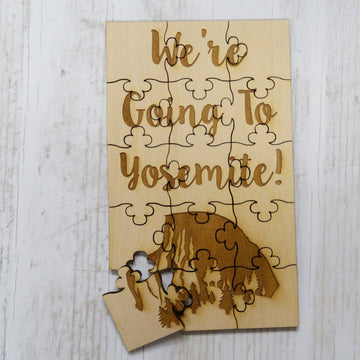 We'Re Going To Yosemite 15 Piece Basswood Jigsaw Puzzle, Surprise Vacation Reveal