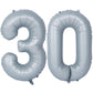 40 In Matte Gray Number Balloons Helium Foil Mylar Balloon Birthday Party Banquet Decoration 30