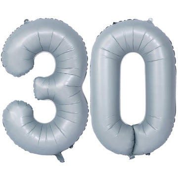 40 In Matte Gray Number Balloons Helium Foil Mylar Balloon Birthday Party Banquet Decoration 30