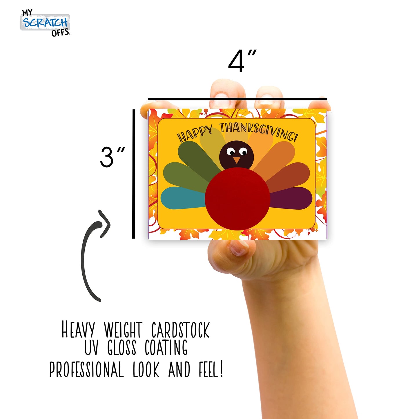 My Scratch Offs - 26 Pack Thanksgiving Turkey Friendsgiving Scratch Off Cards For Family Games, Thank You Cards Small Business, Party Games & Door Prizes