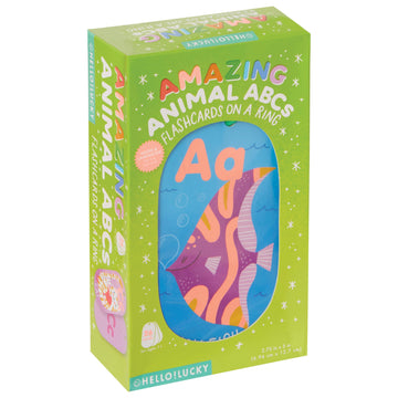 Hello!Lucky for C.R. Gibson: Amazing Animal ABCs Flashcards on a Ring for Kids - Learn On The Go - Makes a Great Gift for Ages 1