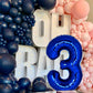 40 Inch Giant Navy Blue Number 3 Balloon, Helium Mylar Foil Number Balloons For Birthday Party, 3Rd Birthday Decorations For Kid