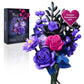 Purple Flower Bouquet Building Set, Rose Botanical Collection Blocks Kit Compatible With Lego For Adults Women, Artificial Flowe