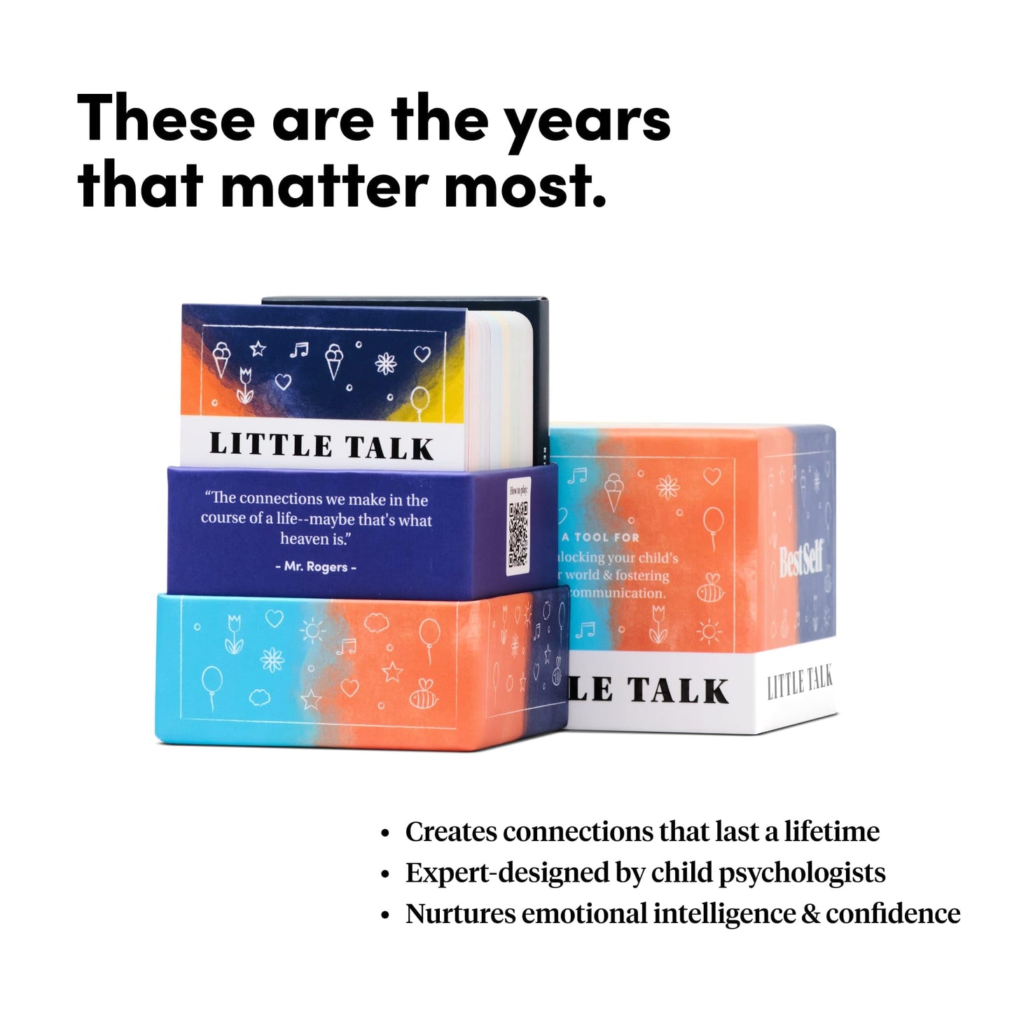 Little Talk Conversation Cards for Kids - 170 Prompts for Social Skills, Family Games, Travel & Therapy - BestSelf Deck for Ages