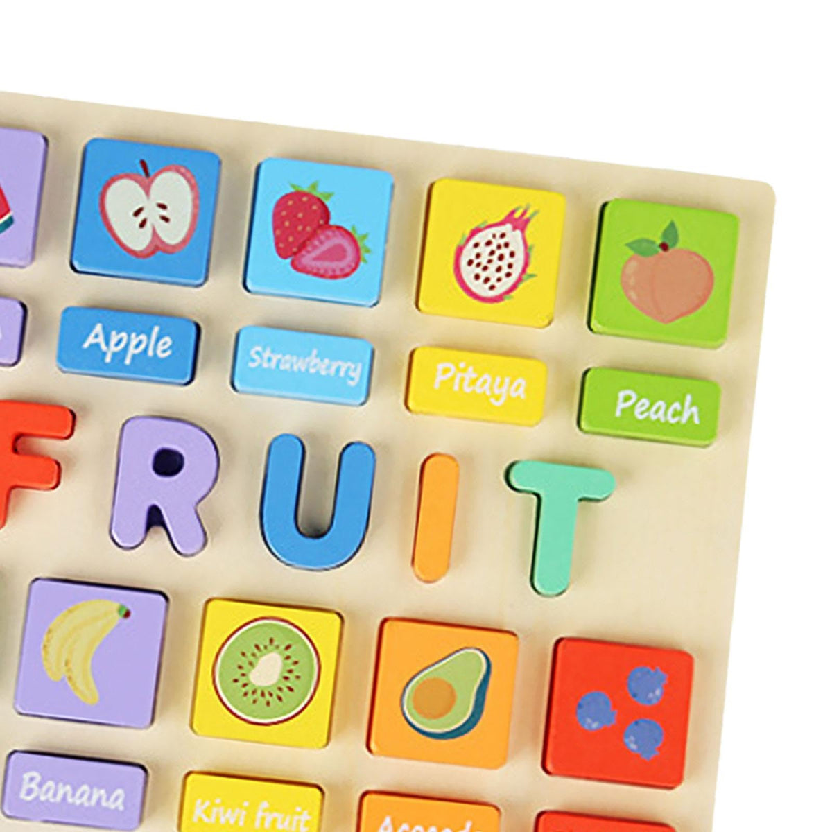 Enakshi (Label) Puzzle Game Practicing Sensory Toy Practical Matching Blocks Montessori Toy Fruit