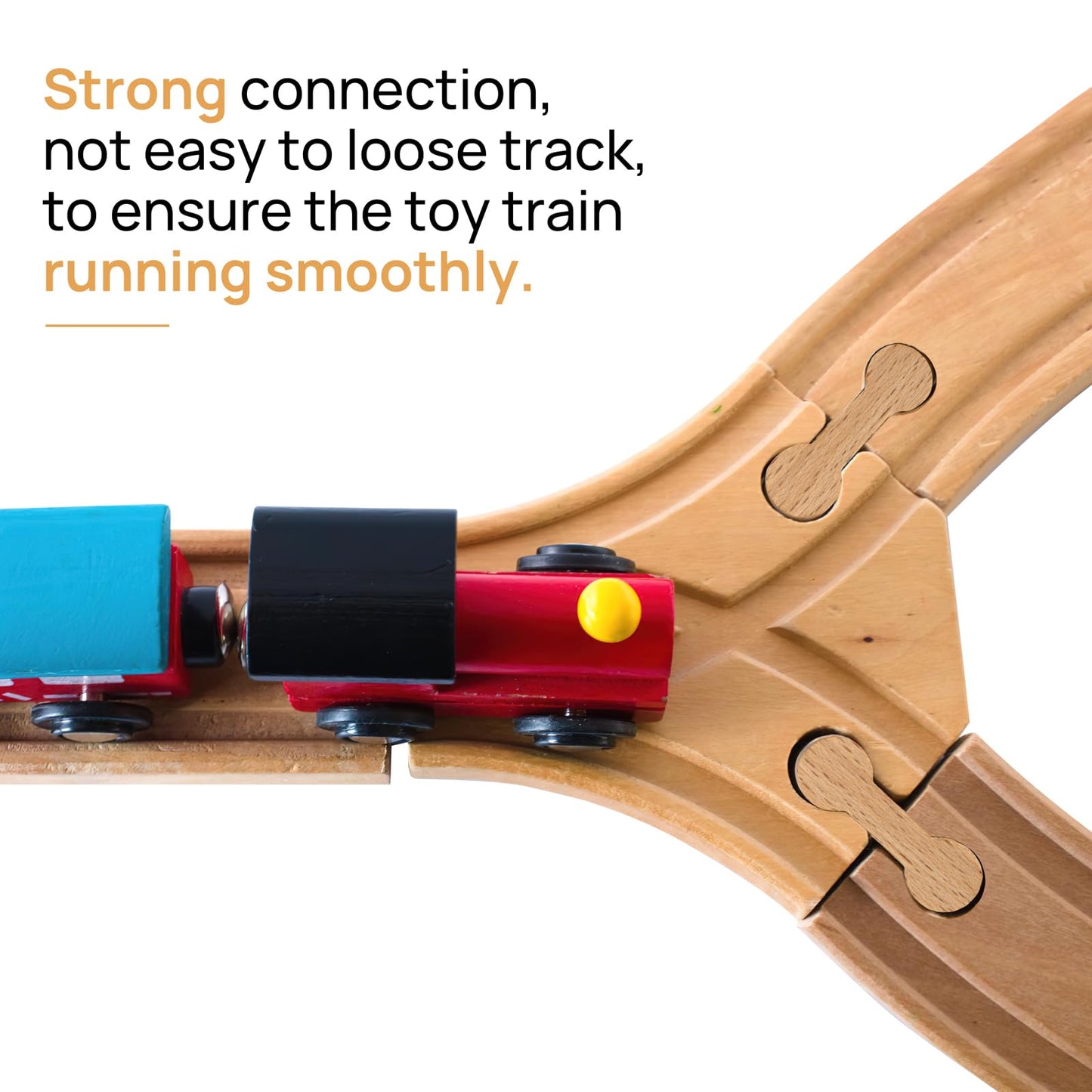 25 Pcs Wooden Dog Bone Track Connector, Wooden Train Connector Pieces Wooden Train Track Adapter Connector for Teens to Make Woo