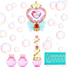 Princess Automatic Bubble Wand Solution for Toddler Kid Toy Age 1 2 3 4 5 6 7 8 1yr Year Old Little Girl Gift Blower Machine Out
