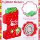 Aoriher Strawberry Piñata - Cardboard, Berry Color, 1st Birthday Party Game Supplies & Decor with Stick, Blindfold, and Confetti