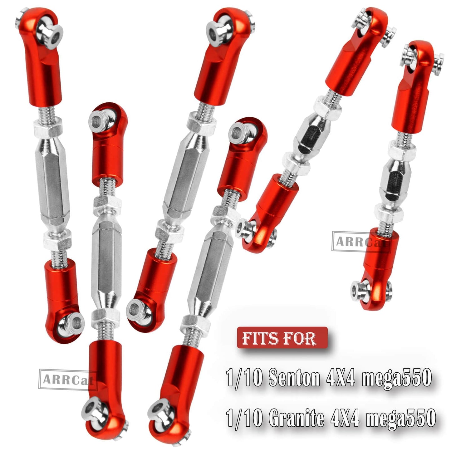 Arrcat Turnbuckles Camber Links Upgrades Parts For 1/10 Senton Mega550 4X4/Granite Mega550 4X4 Rc Truck,6Pcs Aluminum Adjustable