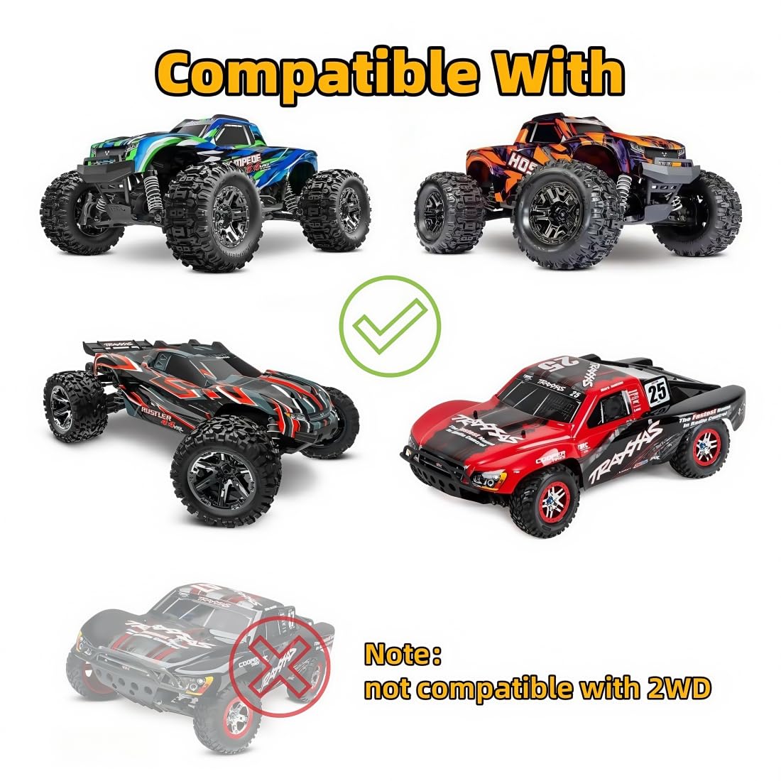 VXL-3s ESC Cooling and Motor Cooling Fan Dual Fan Set,Compatible with 1/10 Traxxas Slash 4  4 VXL Rustler 4X4 Stampede 4X4 Hoss
