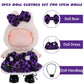 3pcs 15cm/17cm Doll Clothes Set for Dolls (No Doll)  Stylish Outfits Accessories  Plaid Dress for Girls Boys Collectors with Bow  Handbag (Purple) AK055PR