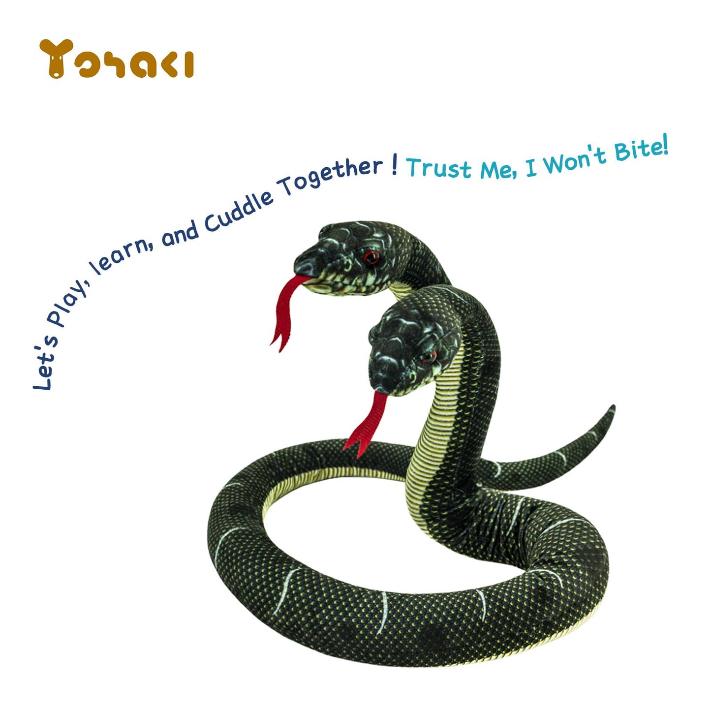 Yohaki Snake Plush Toy,52'' Washable Simulated Snake Plush Cuddle Toy, Soft And Cute Children'S Gift For Boys And Girls, Birthda