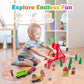 Train Set 40Pcs Wooden Train Set For Toddler Kids, Magnetic Train Toys With Wooden Train Track Fits Melissa And Doug, Fits Brio,