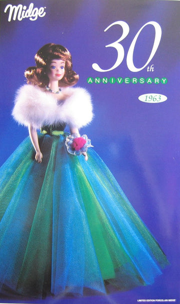Midge 30Th Anniversary Porcelain Doll 1963 Limited Edition W Shipper (1993)