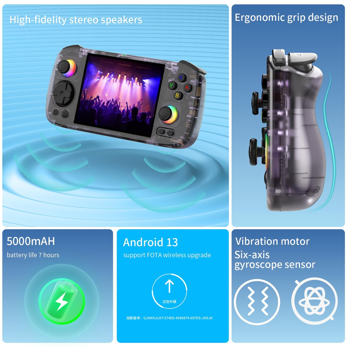 Rg 406H Retro Handheld Game Console With 4-Inch Ips Screen Rgb Lighting Rg 406H Retro Handheld Gaming Console With 4783 Preinsta